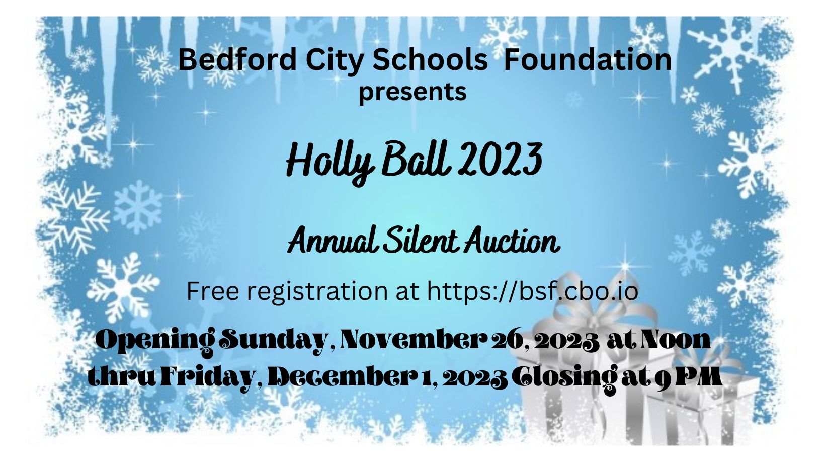 2023 Holly Ball - Bedford City Schools Foundation logo