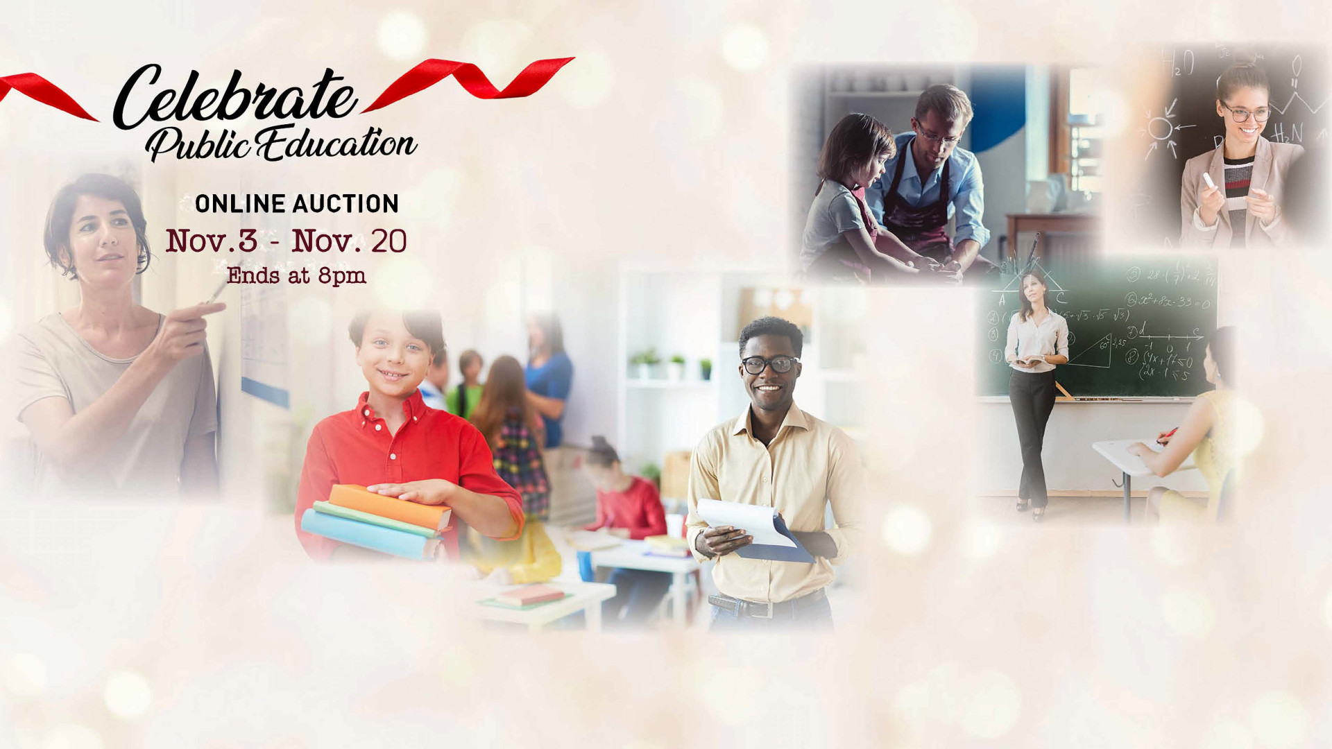 Evening for Education Online Auction background