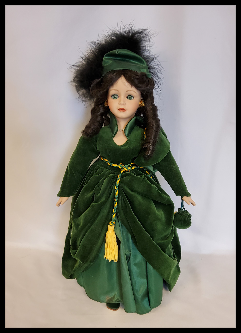 Cancer Services Inc. Item Preview Seymour Mann Scarlett O Hara porcelain doll Green Curtain Dress