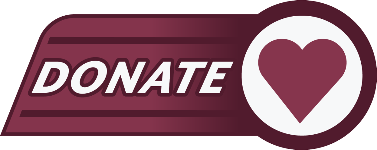 Maroon graphic with the text, 