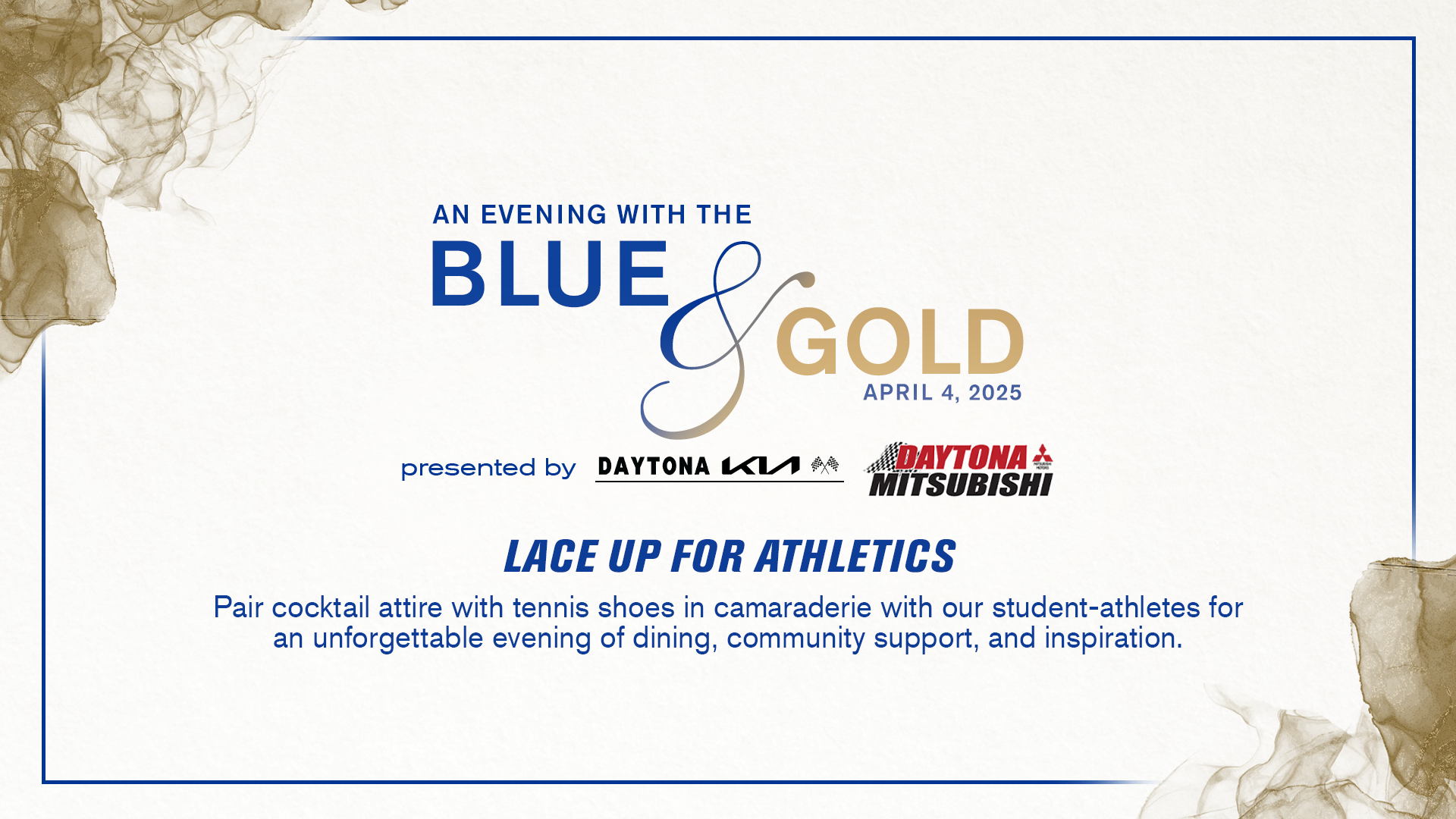 An Evening with the Blue & Gold background