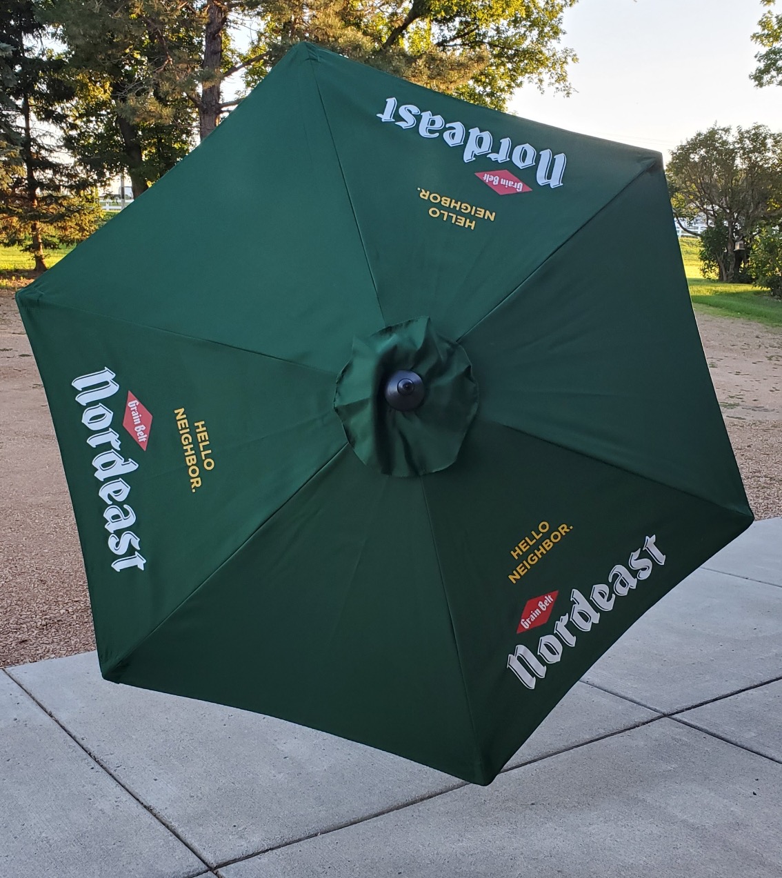 grain belt patio umbrella Domi Cantilever Wood Grain- Round Cream / 12ft Bring vibrant and lasting shade to your outdoor space with this 9 Round Market Umbrella by Sun Green Boho Beach Umbrella With