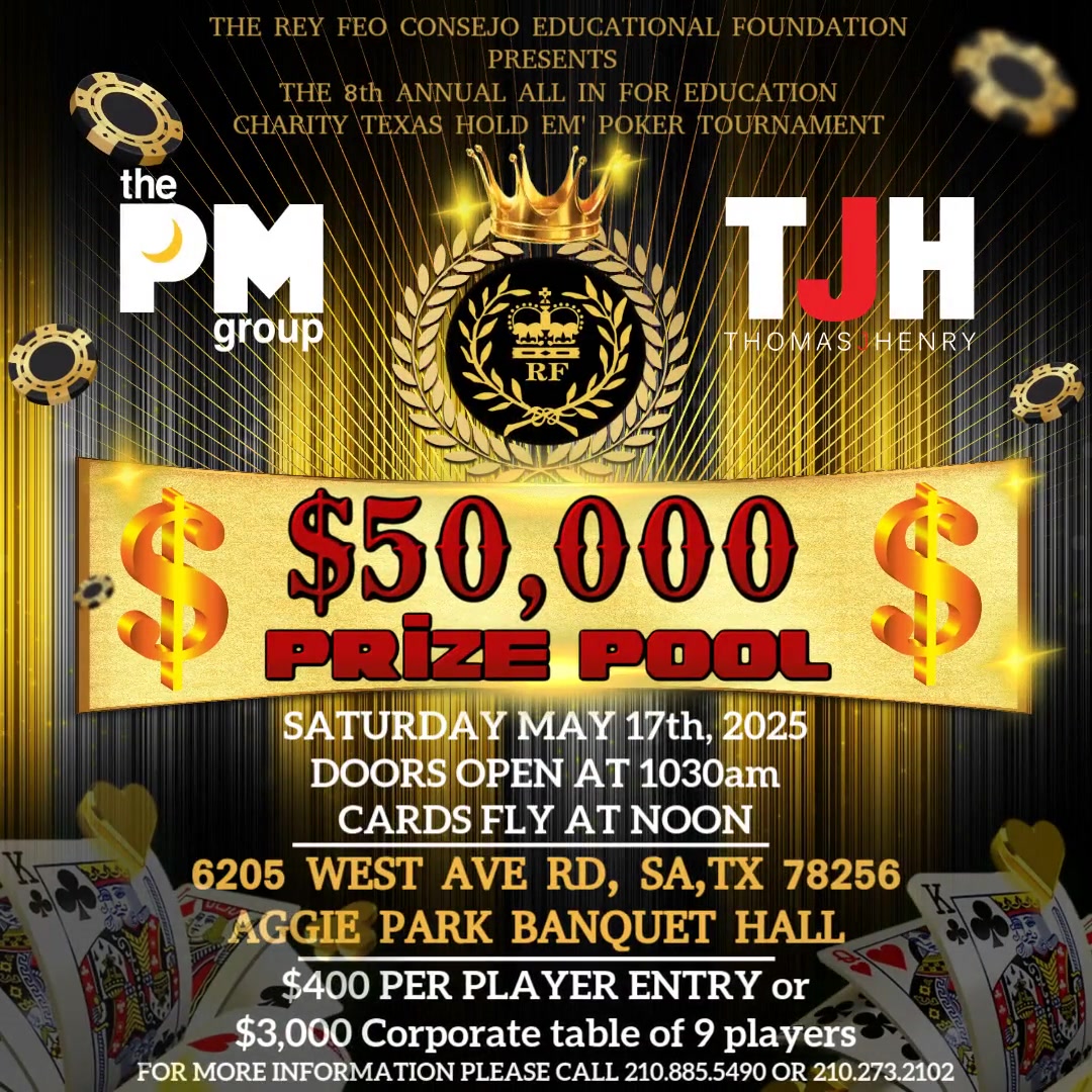 8th Annual Rey Feo All In For Education Poker Tournament background