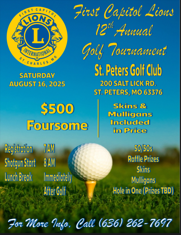 First Capitol Lions Golf Scramble, August 16th 2025 logo