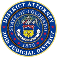 District Attorney, State of Colorado, 20th Judicial District Logo