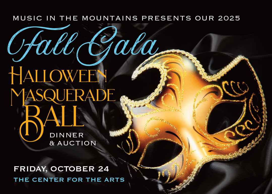 Masquerade Ball Music in the Mountains Gala banner