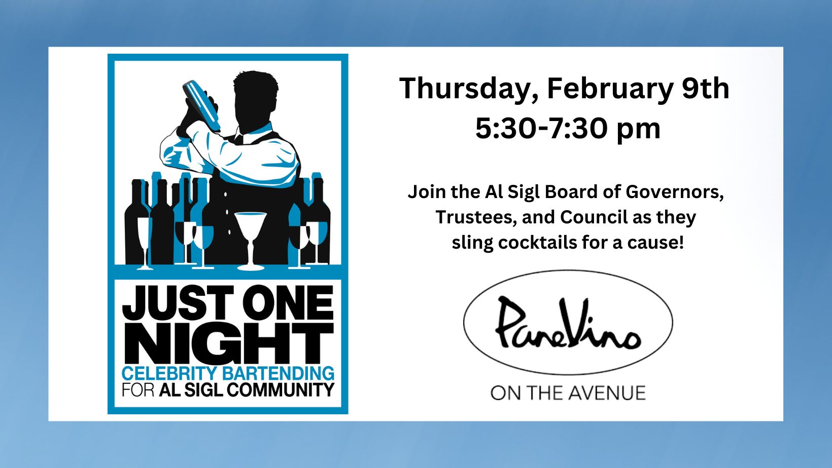 JustOne Night Guest Bartending for Al Sigl Community logo