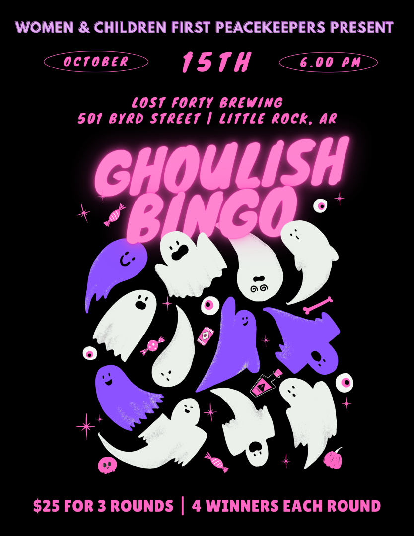 Women & Children First Ghoulish Bingo! background