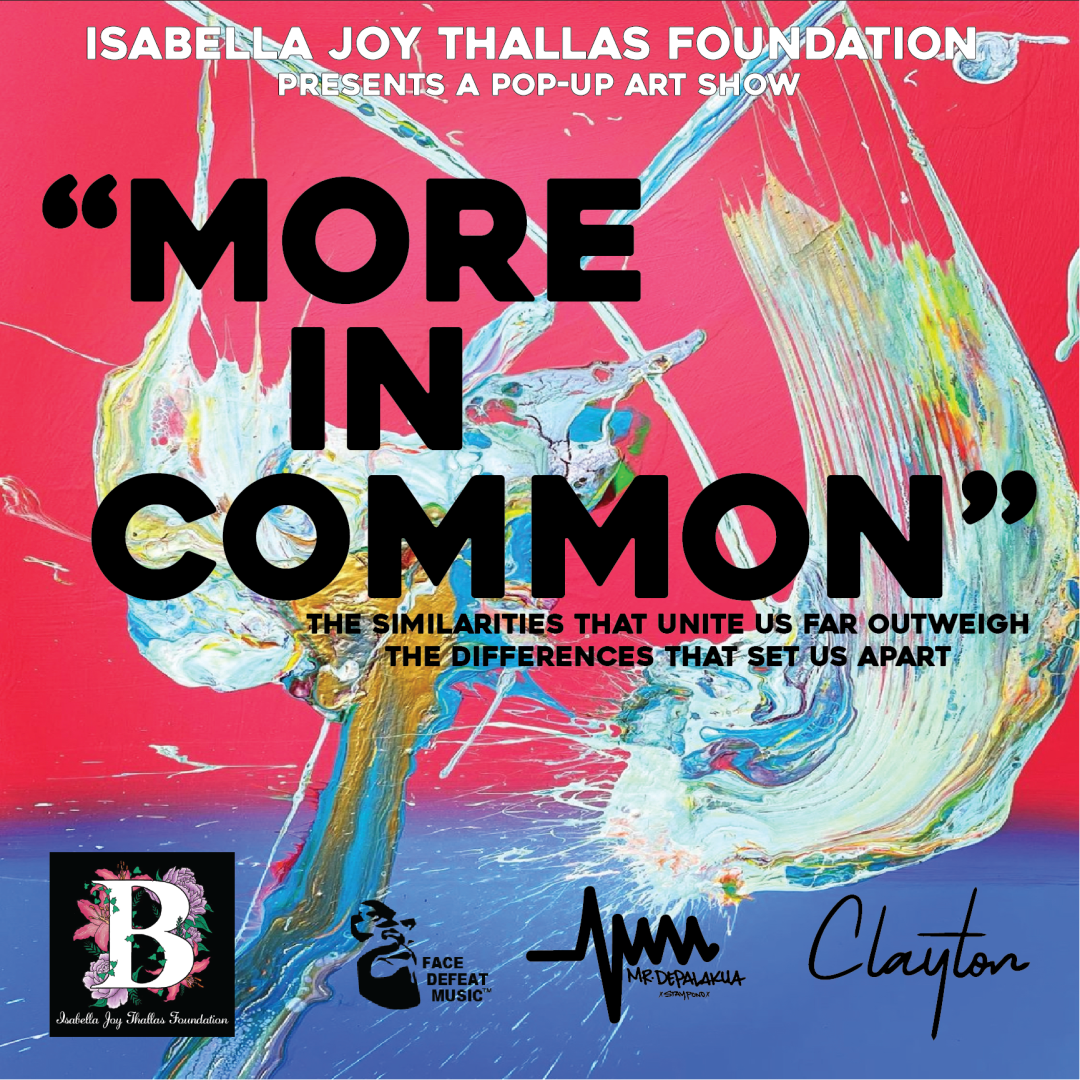 "MORE IN COMMON" Pop-up Art Show background