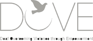 Logo: DOVE, Deaf Overcoming Violence though Empowerment