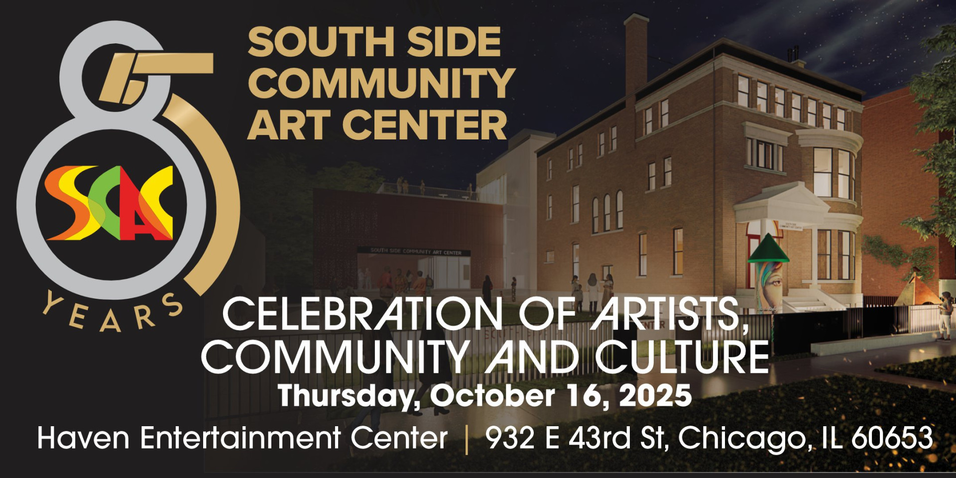 South Side Community Art Center 85th Anniversary Fundraiser background