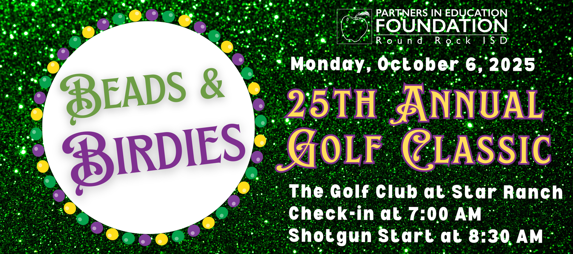 25th Annual Golf Classic - Beads & Birdies background