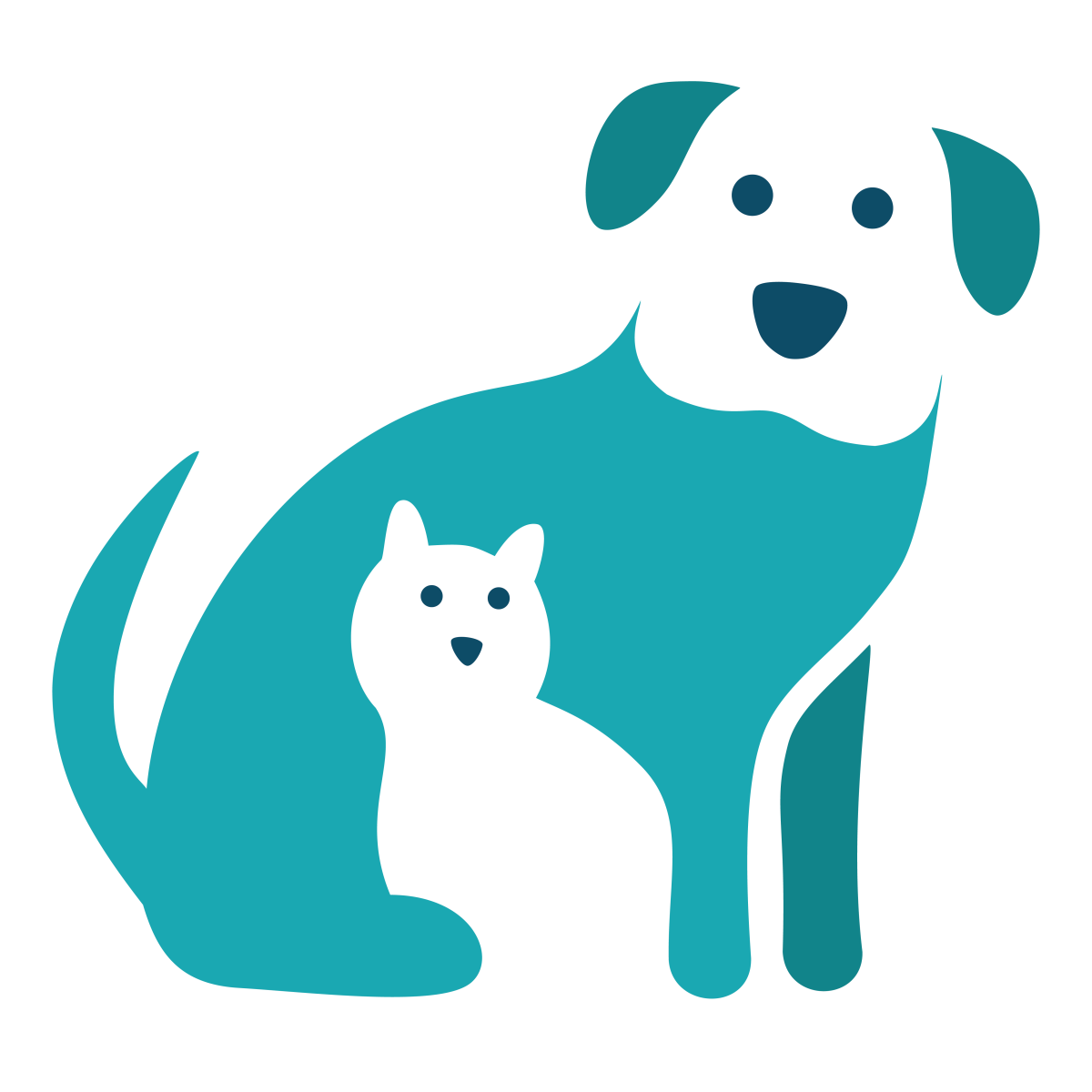 Centre County PAWS logo - The outline of a dog and a cat snuggling together