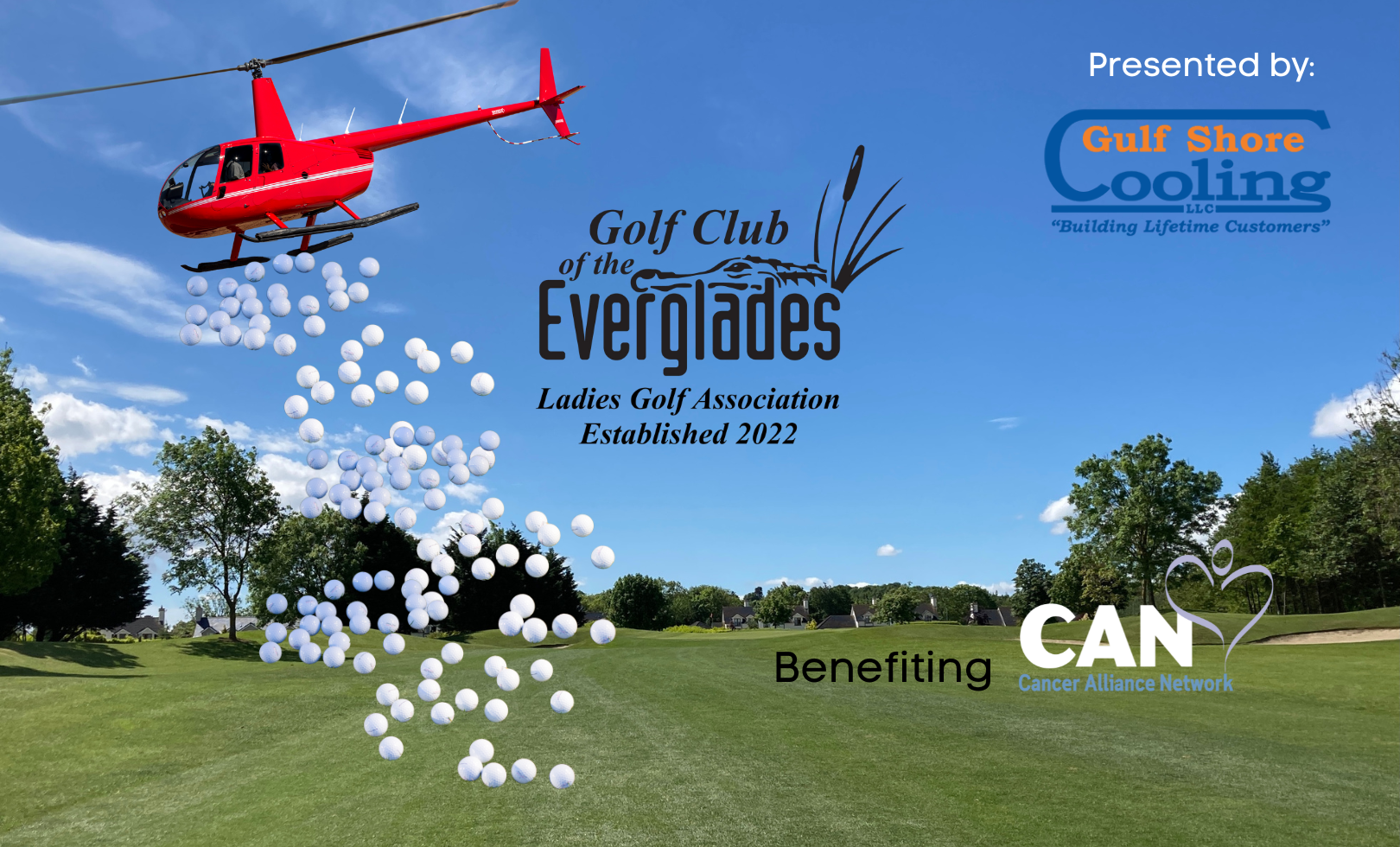 Golf Club of the Everglades Charity Helicopter Golf Ball Drop background