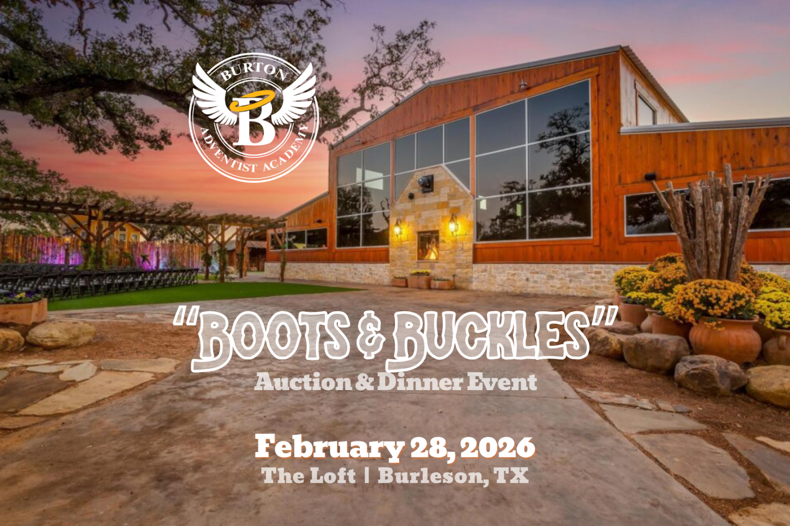 Boots & Buckles Auction & Dinner Event background