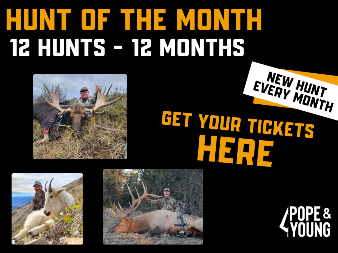 Pope & Young Hunt of the Month Raffle banner