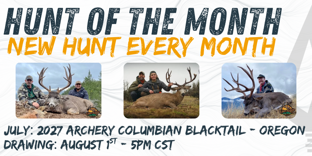 Pope & Young Hunt of the Month Raffle banner