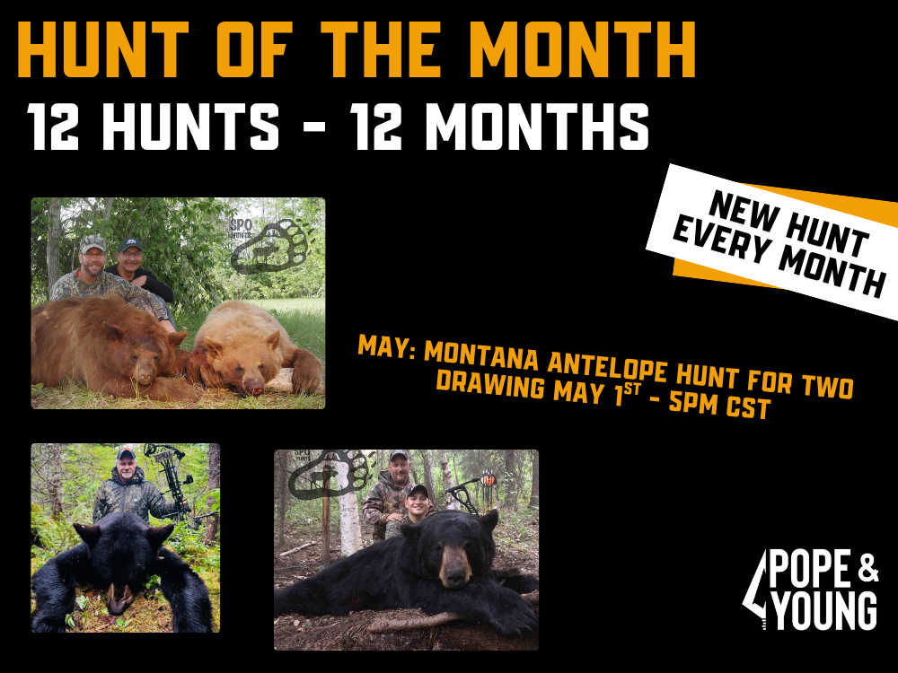Pope & Young Hunt of the Month Raffle banner