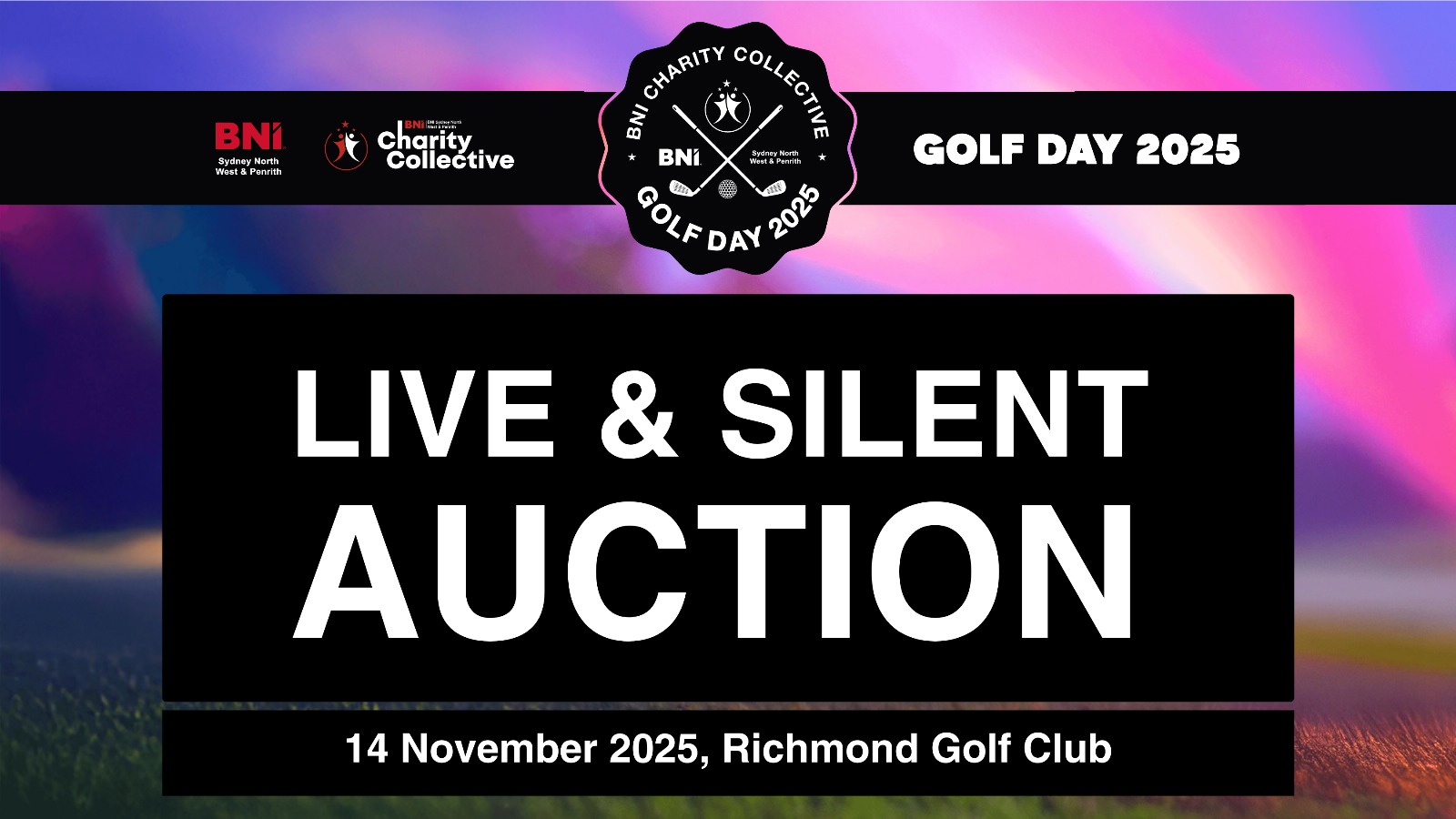 BNI Collective 2025 Golf Day background