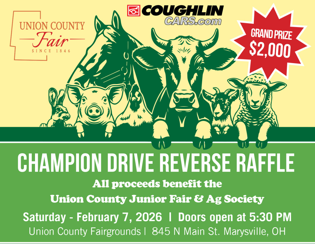Union County Jr Fair Champion Drive Reverse Raffle banner