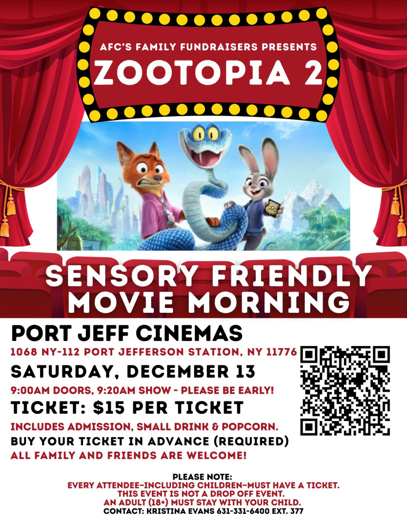 AFC & PJ Cinema's Sensory Friendly Movie Morning background