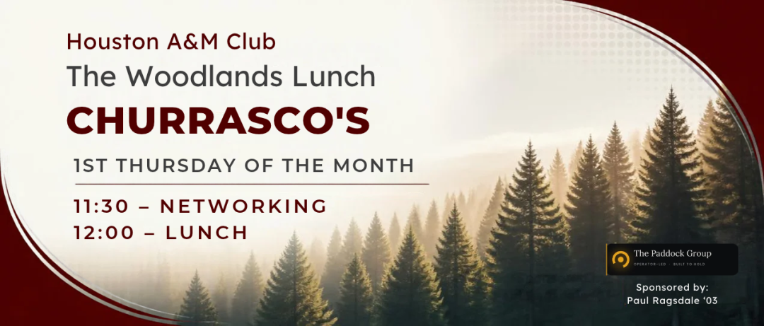 2026 Houston A&M Club Woodlands Lunch banner