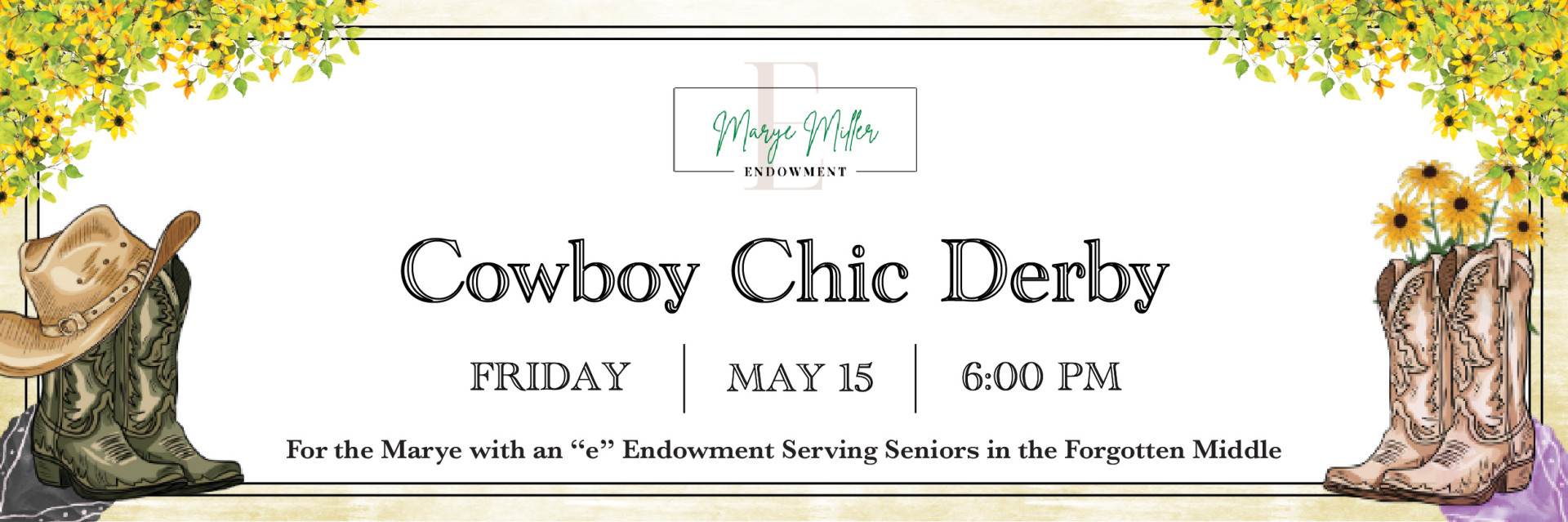 Cowboy Chic Derby for Marye with an "e" Endowment background
