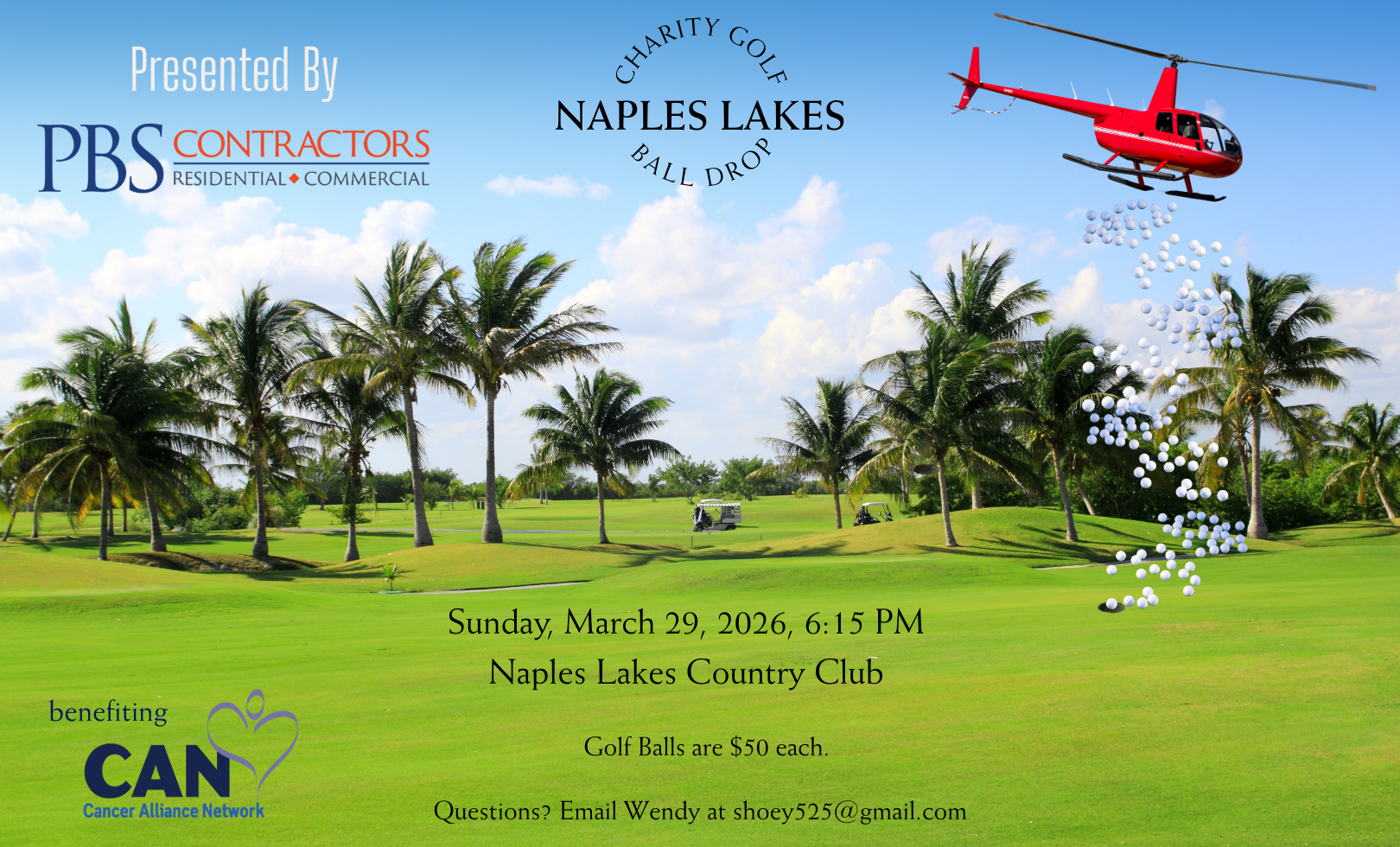 Naples Lakes Charity Golf Ball Drop 2026 background