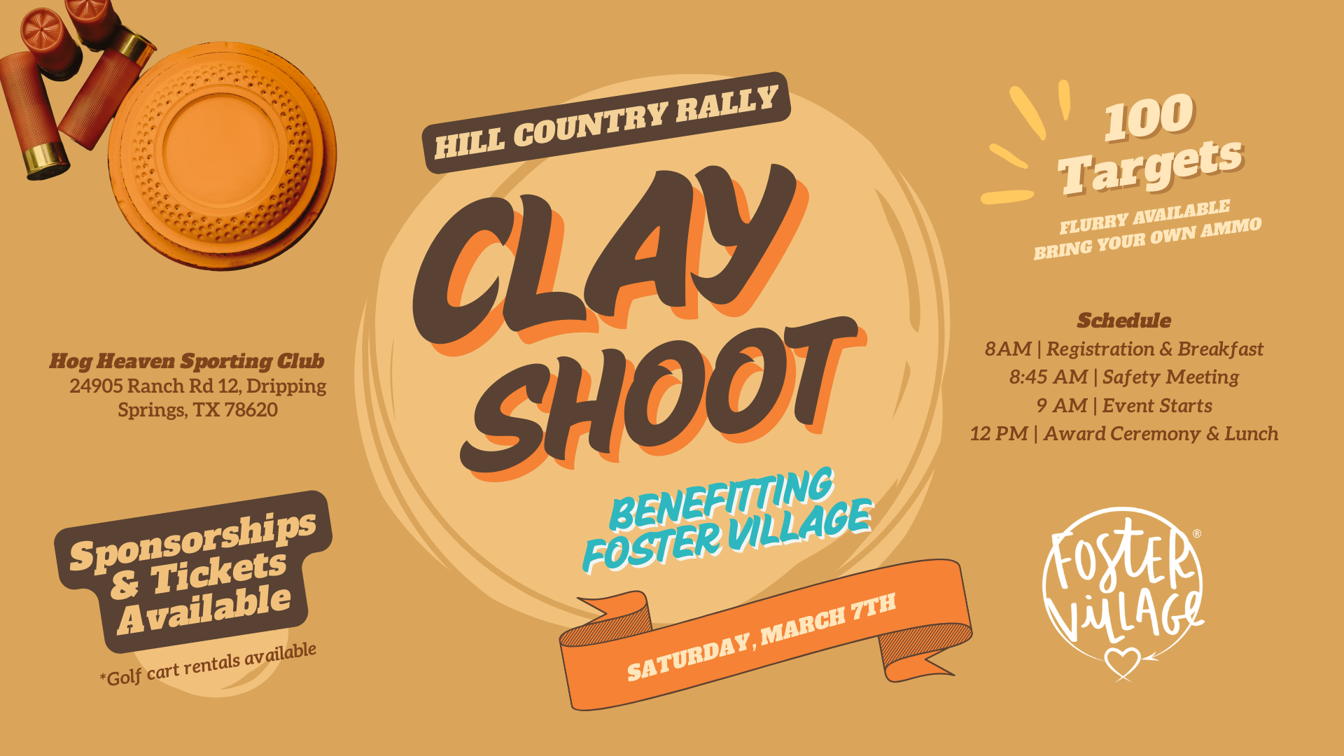 Hill Country Rally Clay Shoot benefitting Foster Village background