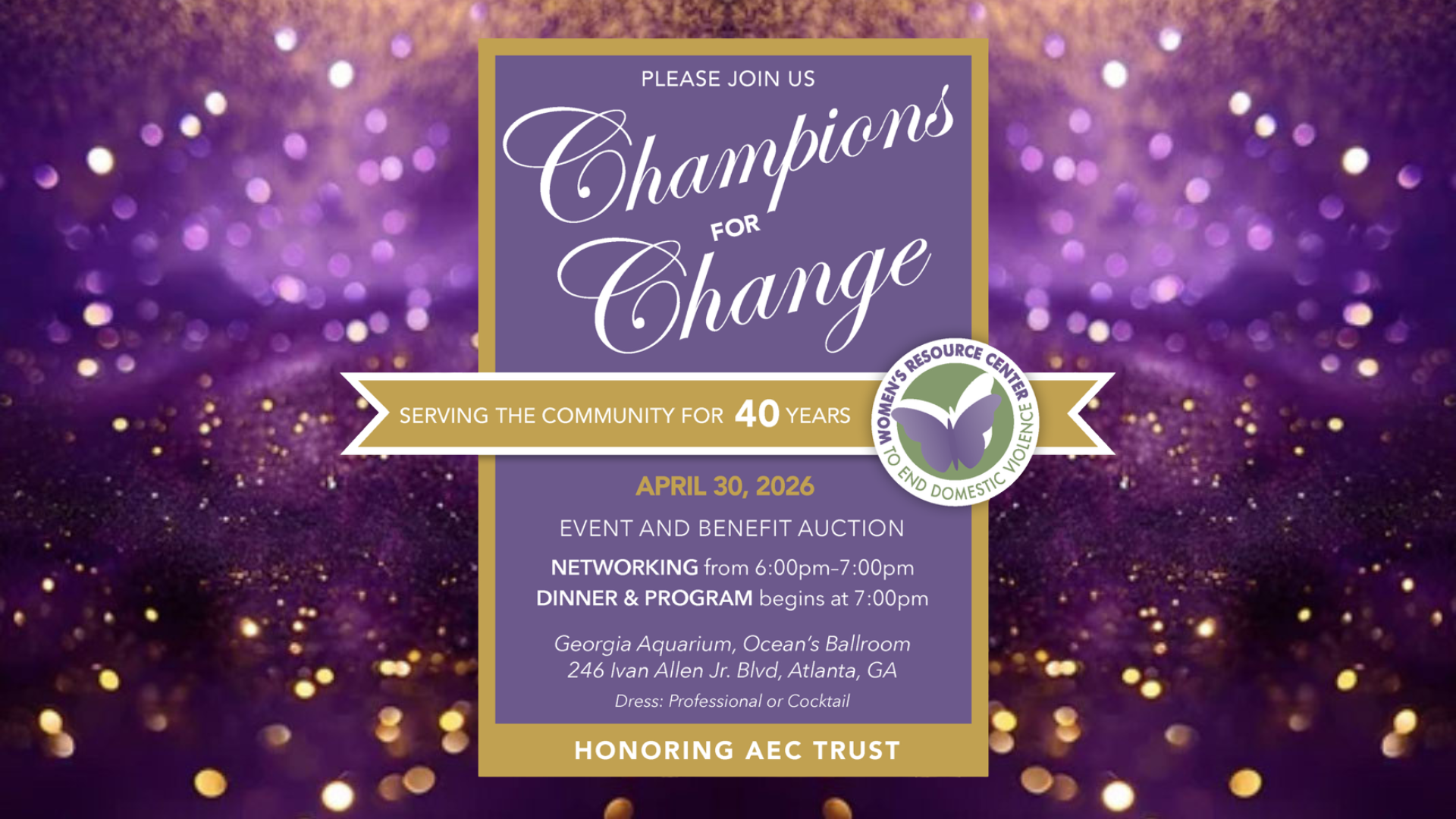 Champions for Change Fundraising Gala background