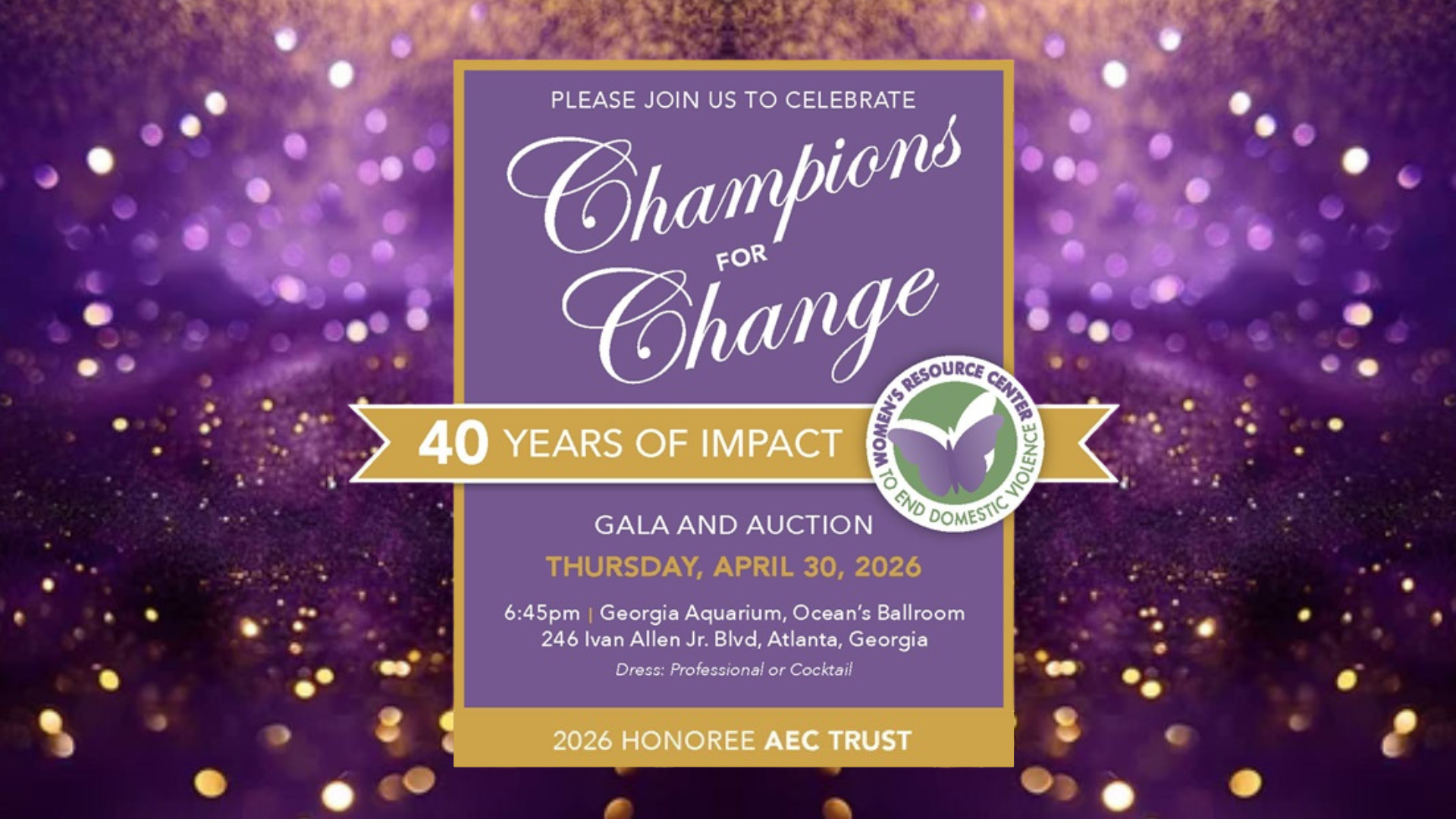 Champions for Change Fundraising Gala background