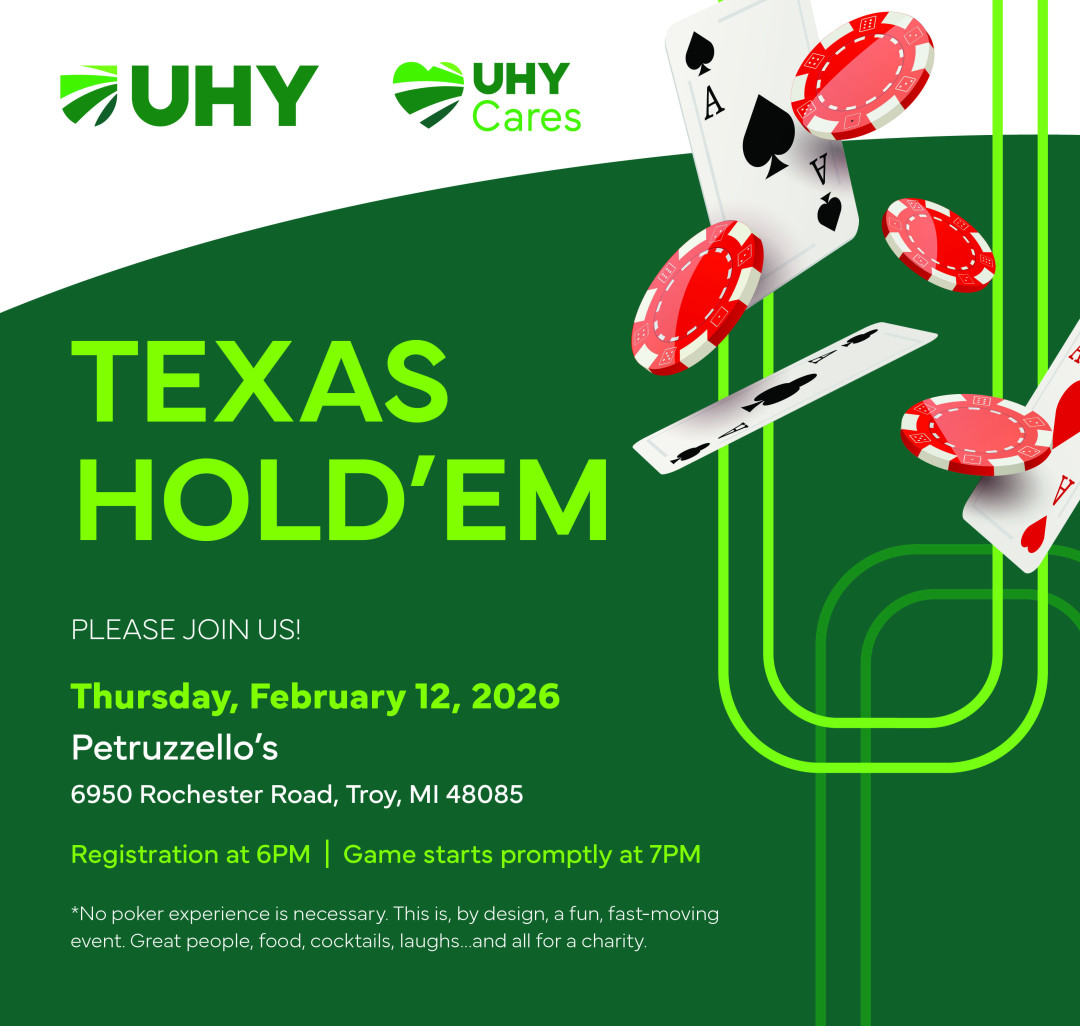 UHY 17th Annual Texas Hold'Em Tournament banner