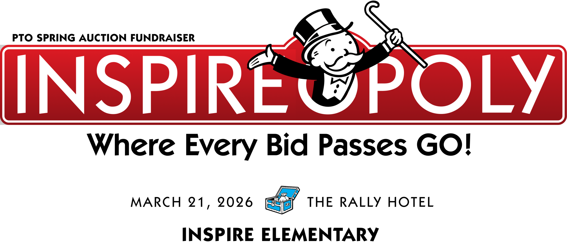 Inspireopoly: Where Every Bid Passes GO! Spring 2026 Fundraiser background
