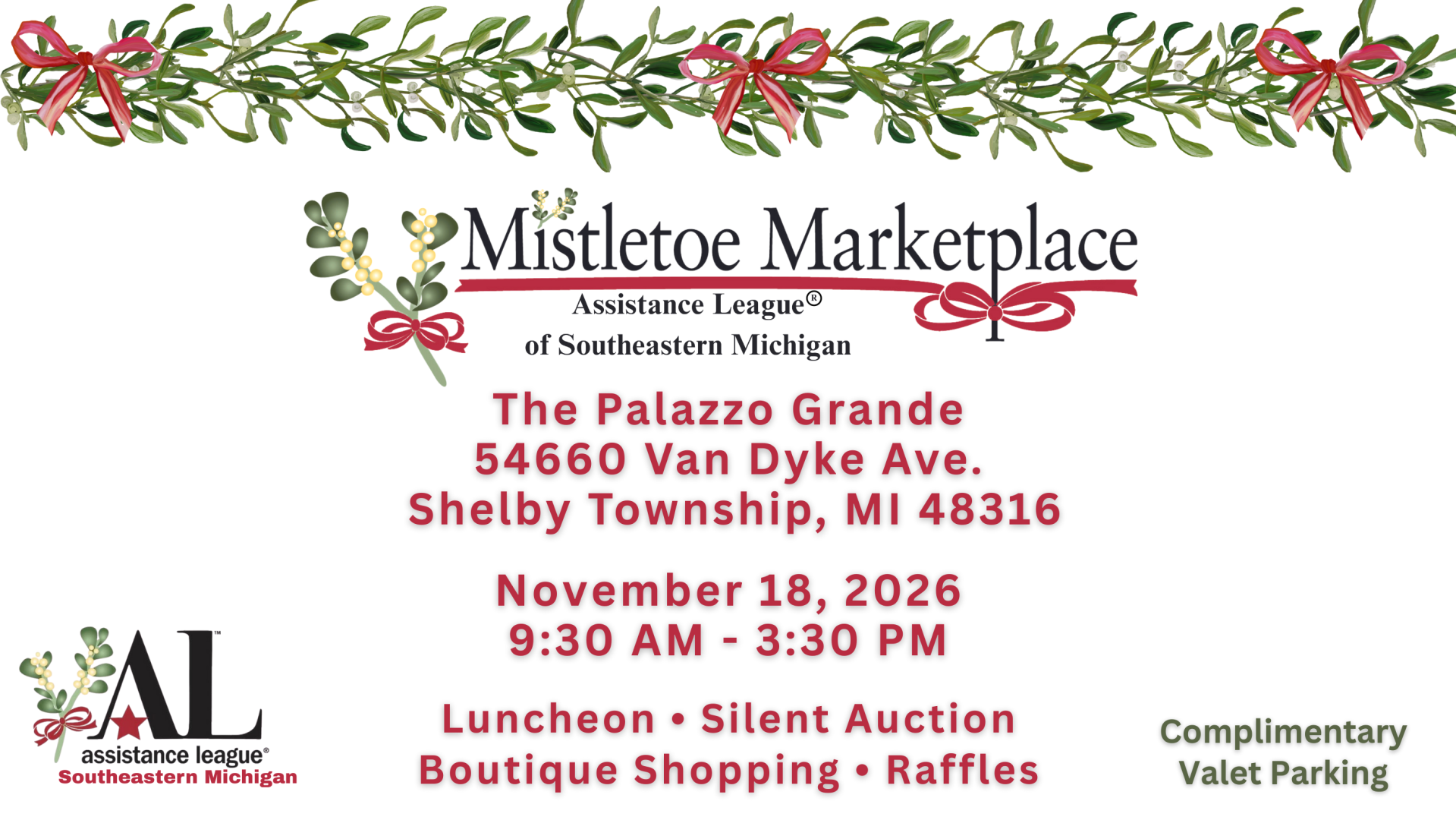 Mistletoe Marketplace 2026 background