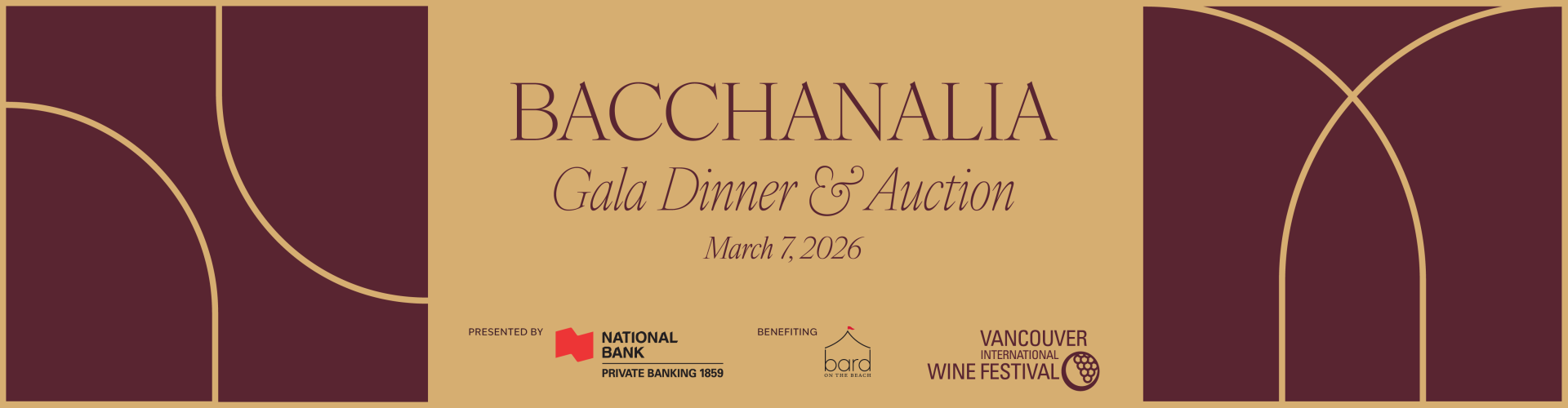 Bacchanalia 2026 Gala Dinner + Auction background
