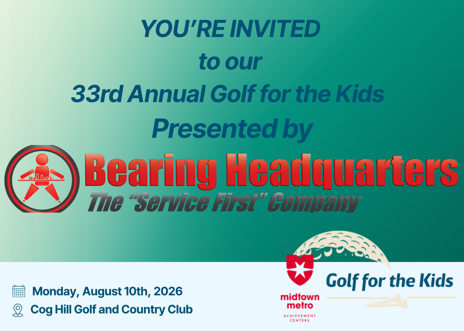 33rd Annual Golf for the Kids Outing background