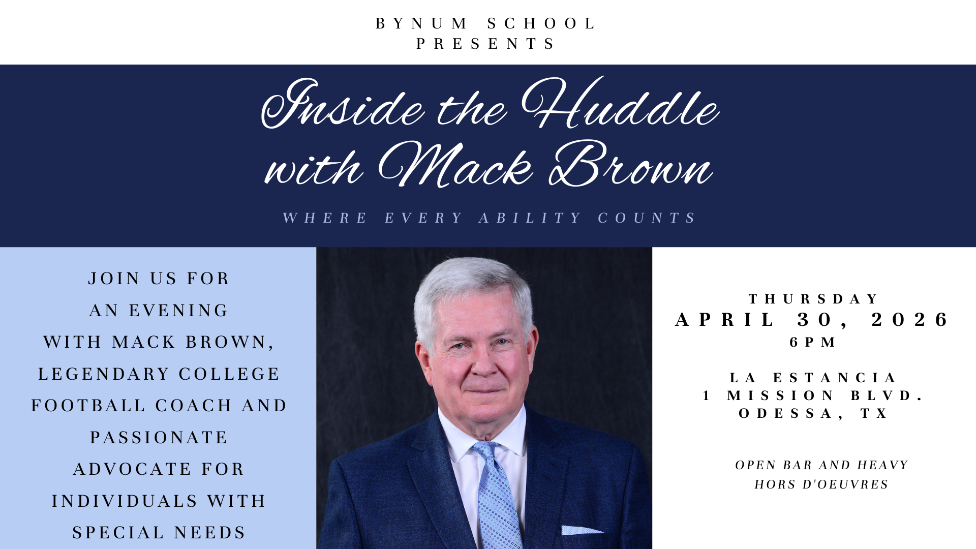 Inside the Huddle with Mack Brown background