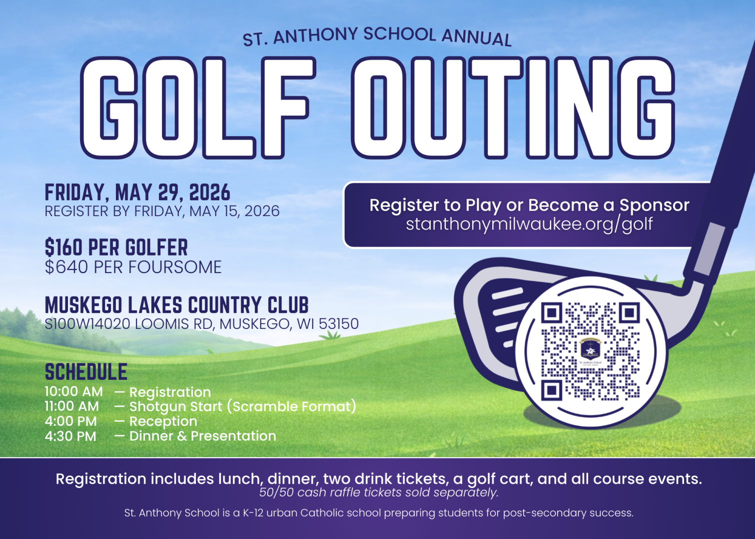 St. Anthony School Golf Outing 2026 background