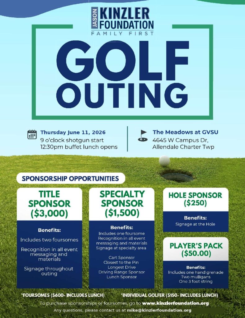 Kinzler Foundation 2026 Golf Outing banner