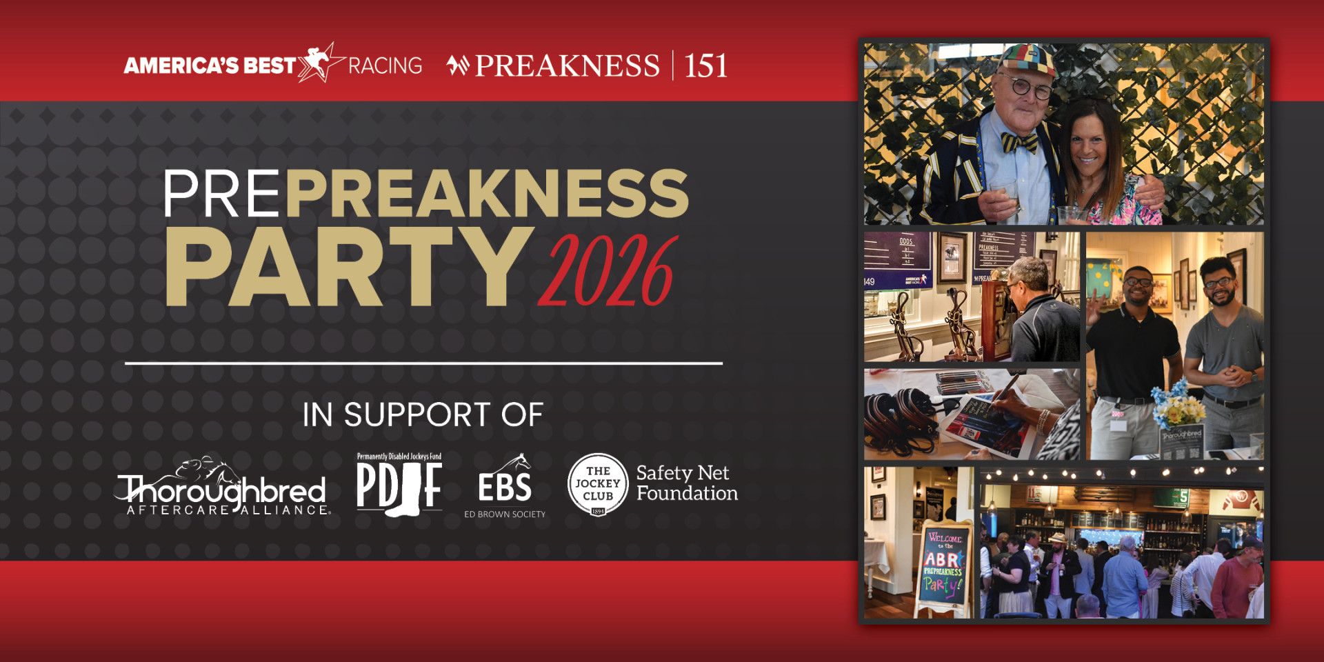 2026 ABR Pre-Preakness Party to Benefit Thoroughbred Aftercare Alliance background
