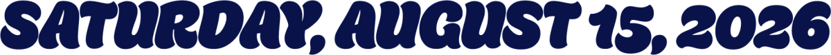 Text: Saturday, August 15, 2026