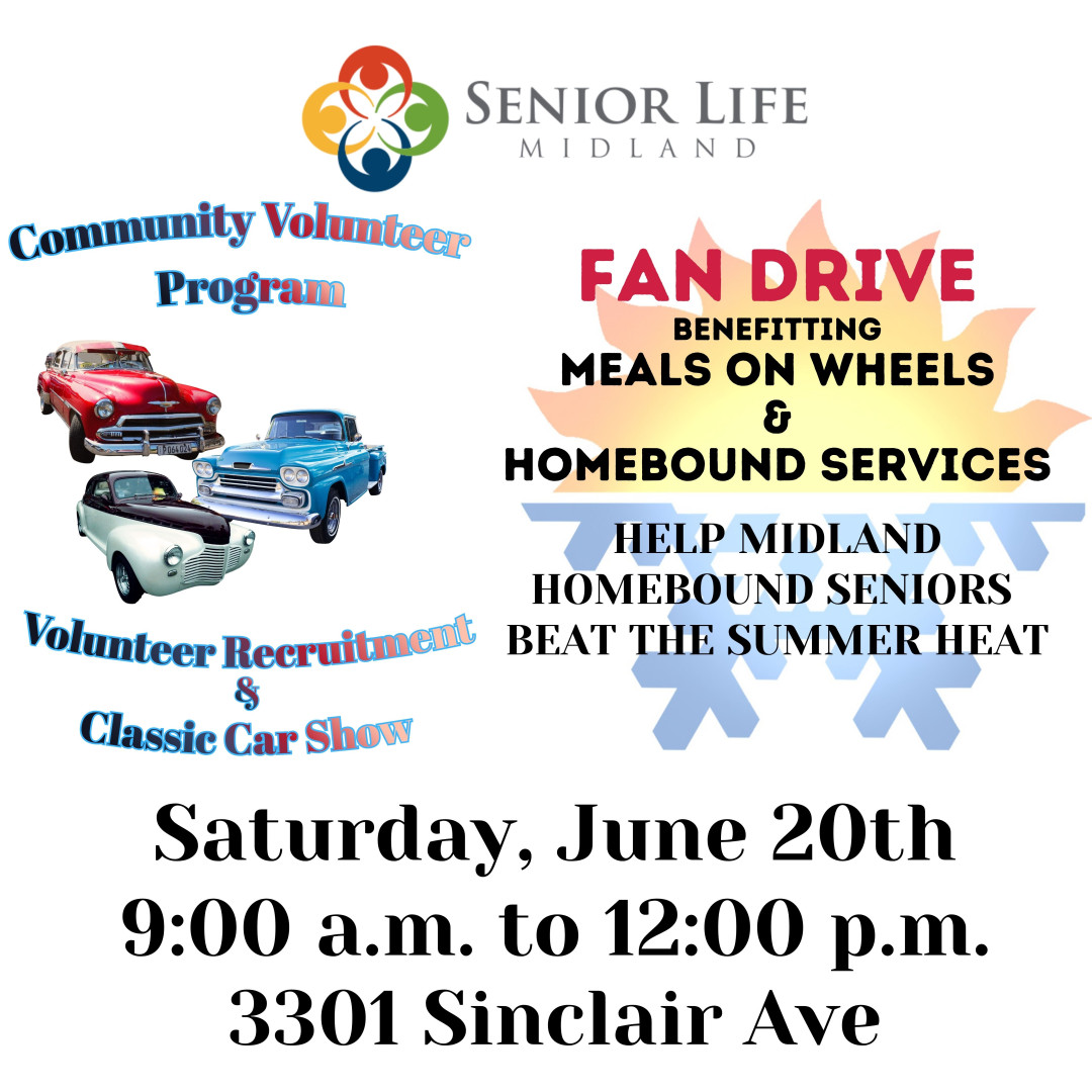 2026 Senior Life Midland Fan Drive & Car Show banner