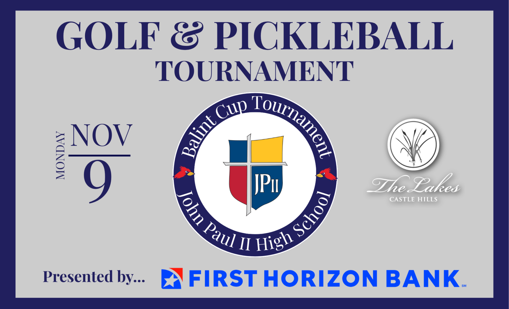 2026 John Paul II High School Balint Cup Golf and Pickleball Tournament background