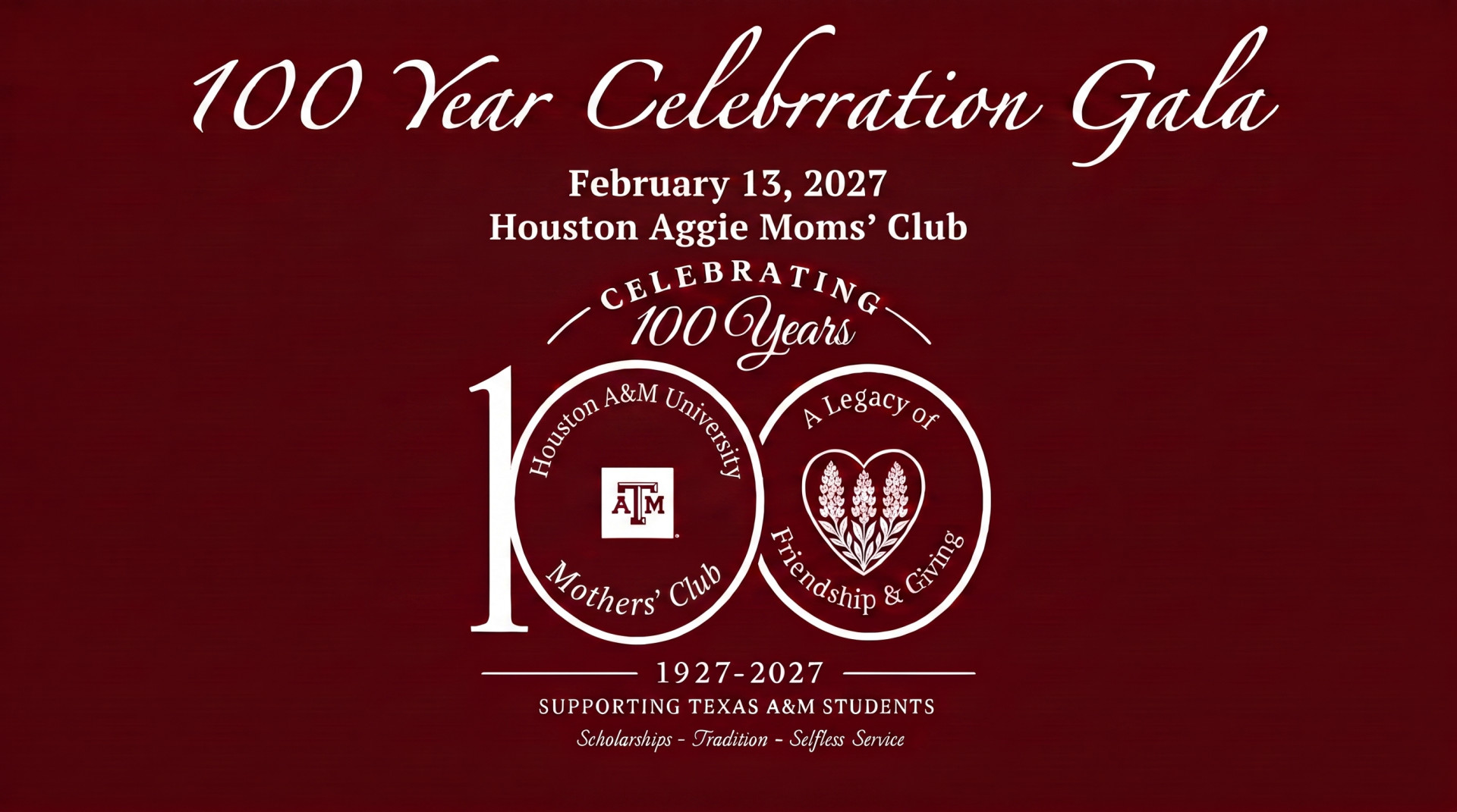 100 Year Celebration of Houston Aggie Moms' Club background