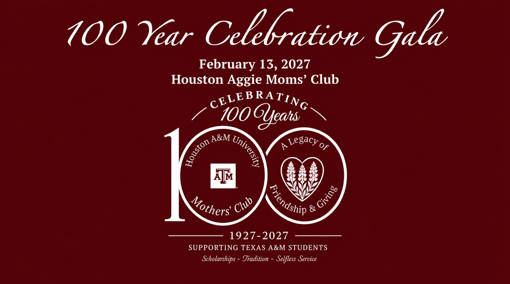 100 Year Celebration of Houston Aggie Moms' Club background
