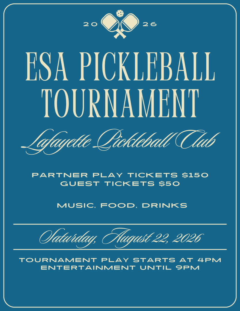 ESA Pickle Ball Tournament and Social 2026 banner