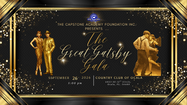 Capstone Academy's Great Gatsby Gala 2026 banner