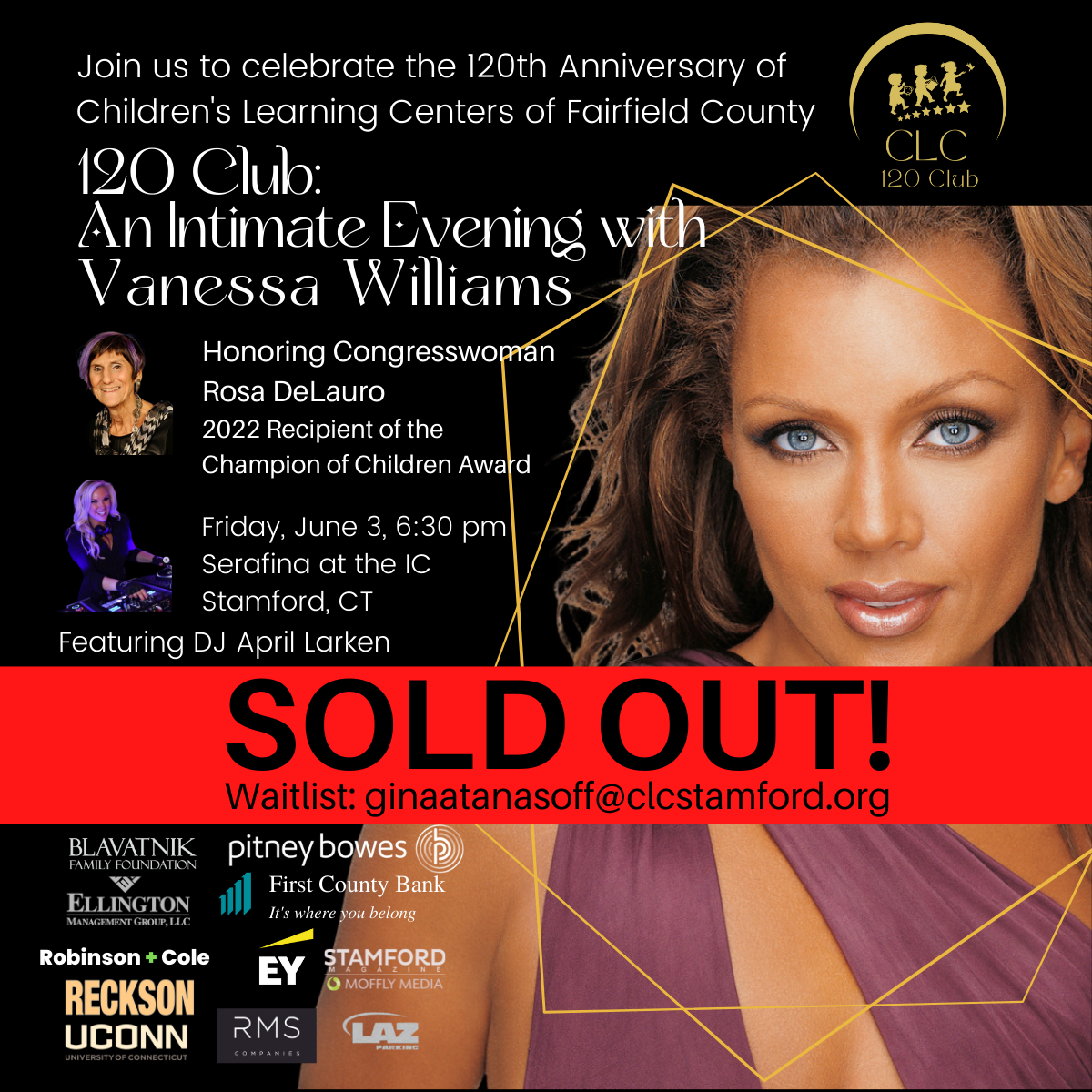 Children's Learning Centers of Fairfield County - 120 Club: An Intimate Evening With Vanessa Williams logo