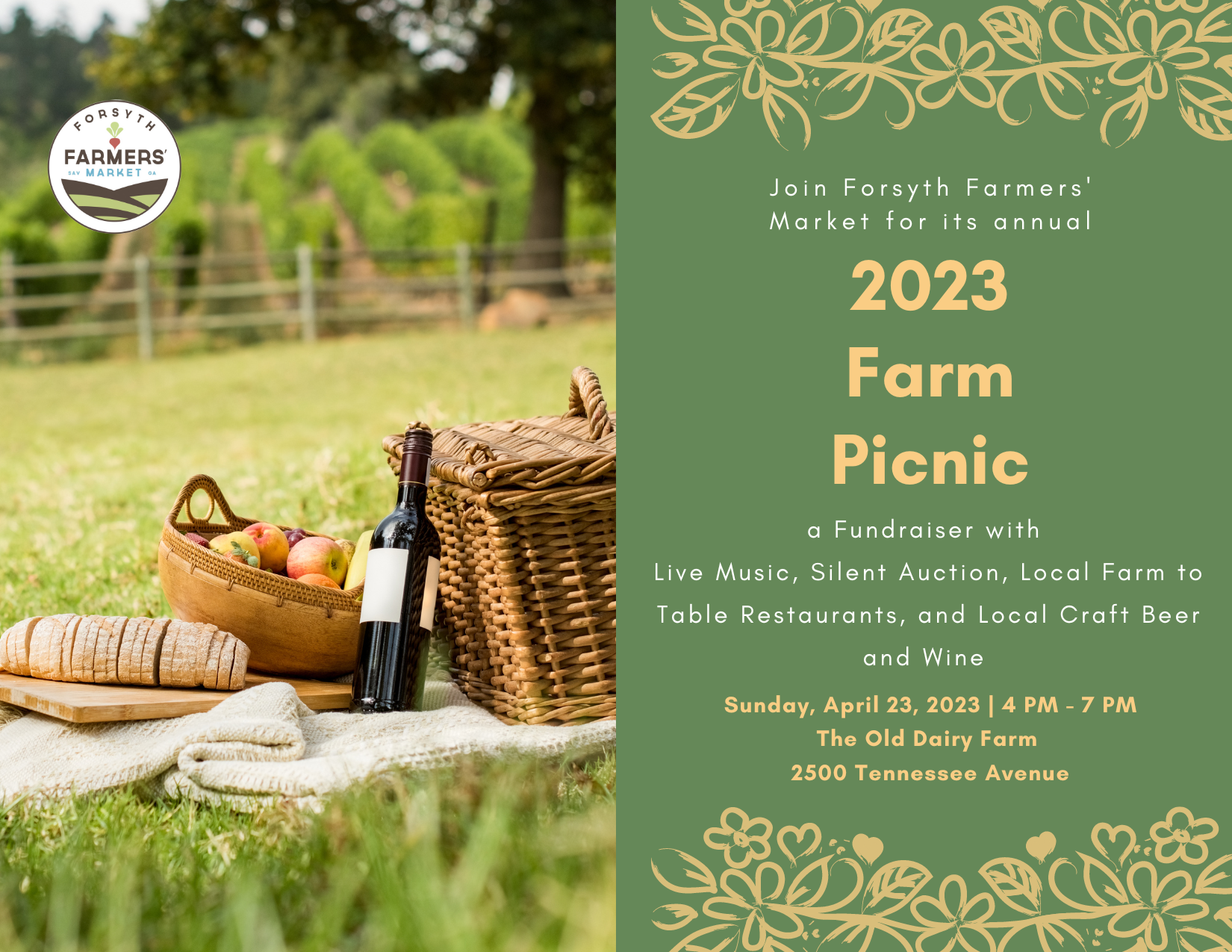 Forsyth Farmers' Market Farm Picnic 2023 logo