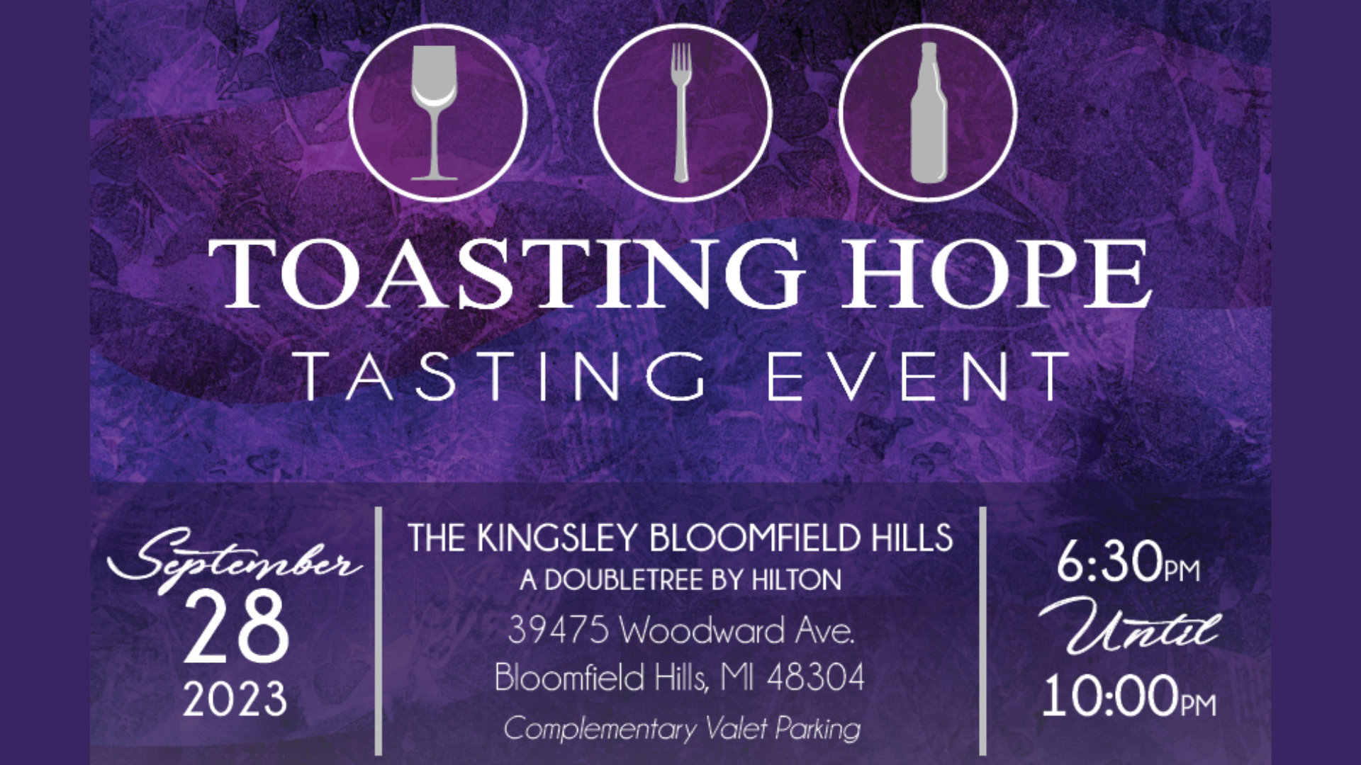 15th Annual Toasting Hope Tasting Event logo